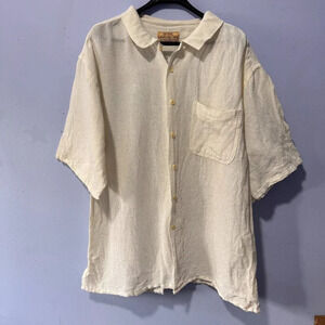 Vintage Guess mens XL  Ramie/cotton‎ blend off white